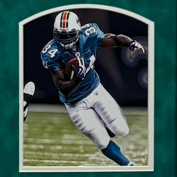 Ricky Williams Signed 420 Miami White Custom Suede Matte Framed Football Jersey