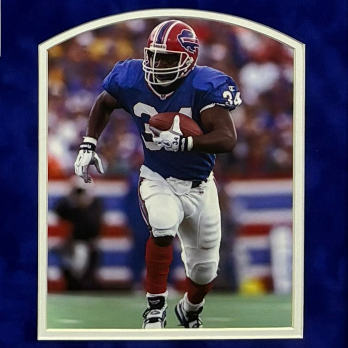 Thurman Thomas Signed Blue Custom Suede Matte Framed Football Jersey