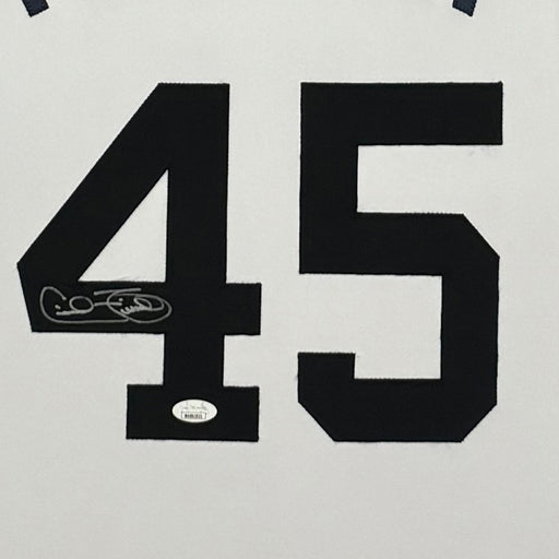 Cecil Fielder Signed Detroit White Custom Suede Matte Framed Baseball Jersey