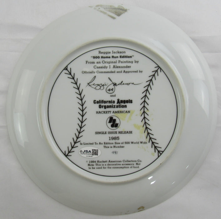 Reggie Jackson Signed Auto Painted Plate JSA CS78587