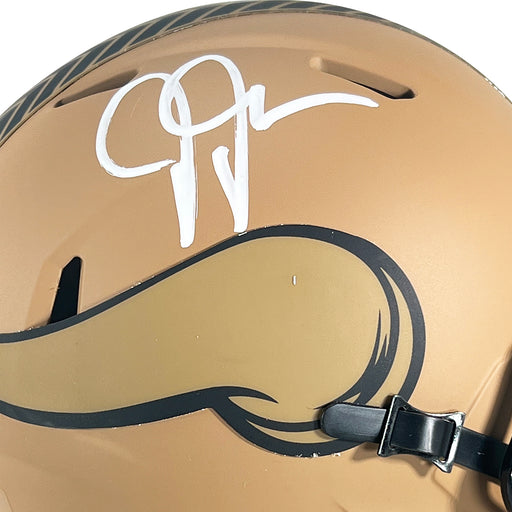 Justin Jefferson Signed Minnesota Vikings Salute to Service 2 Speed Mini Football Helmet (Beckett)