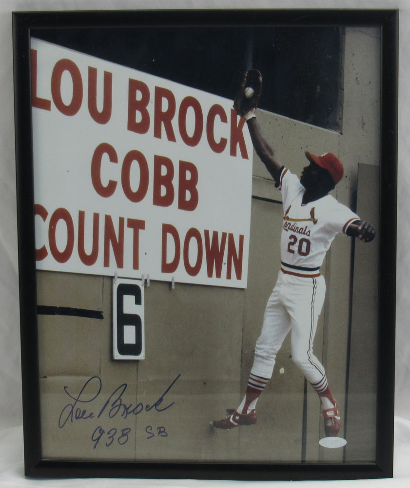 Lou Brock Signed Framed Auto 11x14 Photo Steiner Hologram