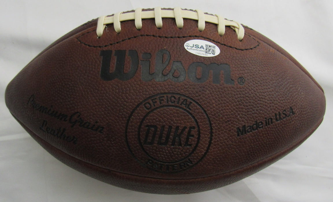 Y.A Tittle Signed Auto Wilson Football JSA CM07449 w/3 Inscriptions