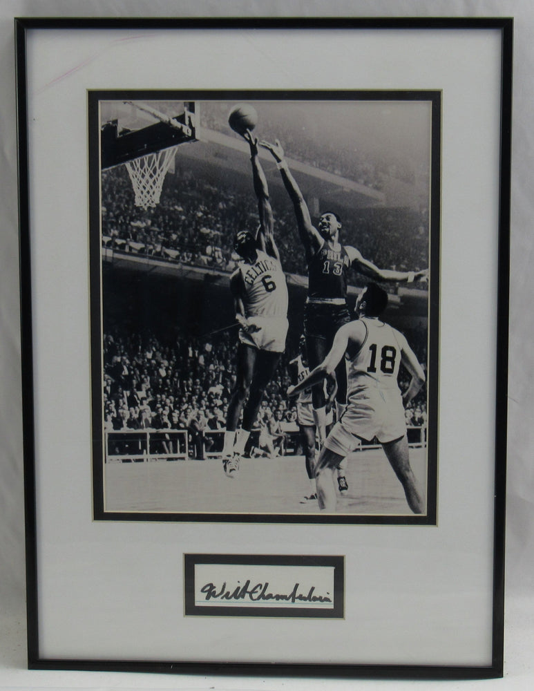 Wilt Chamberlain Signed Framed Cut JSA LOA YY51966