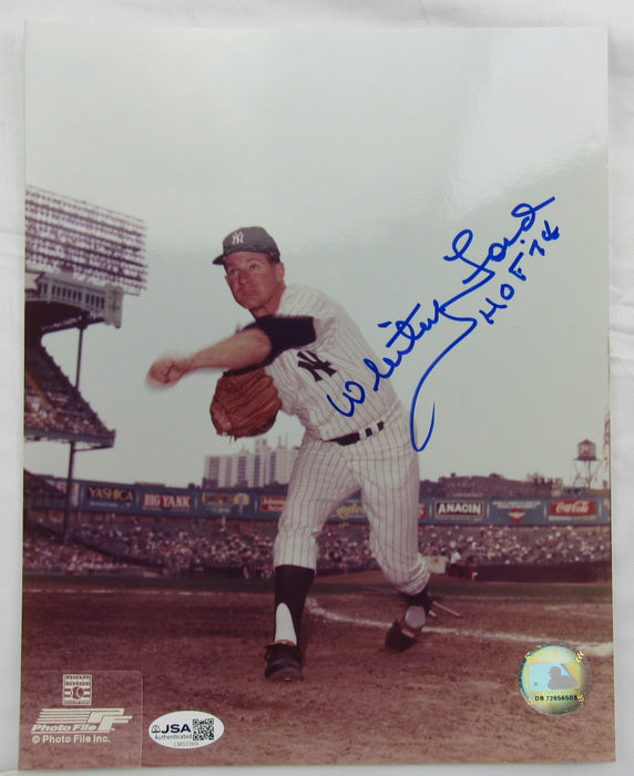 Whitey Ford Signed Auto 8x10 Photo JSA CM07369 w/HOF 74