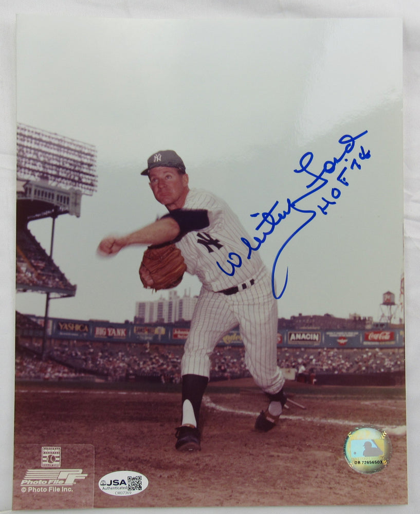 Whitey Ford Signed Auto 8x10 Photo JSA CM07369 w/HOF 74