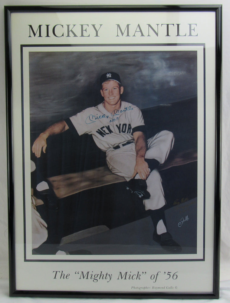 Mickey Mantle Gallo Signed Auto Framed Photo PSA/DNA COA