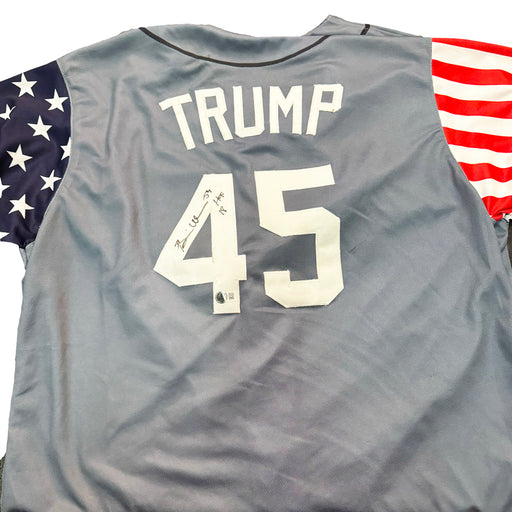 Brian Urlacher Signed HOF 18 Inscription Trump 45 Merica Baseball Jersey (Beckett)