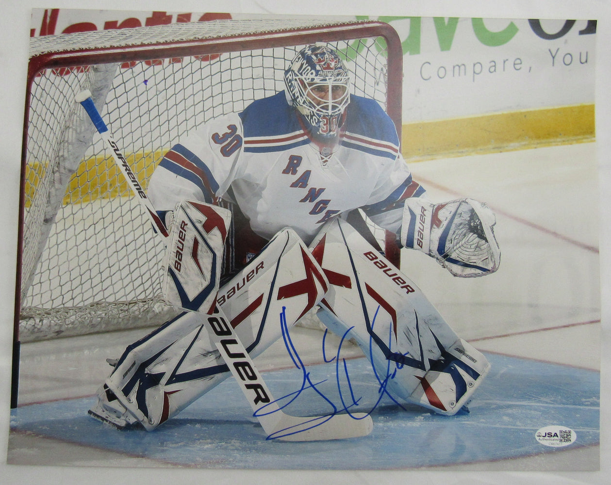 Henrik Lundqvist Signed Auto 11x14 Photo JSA CM07477