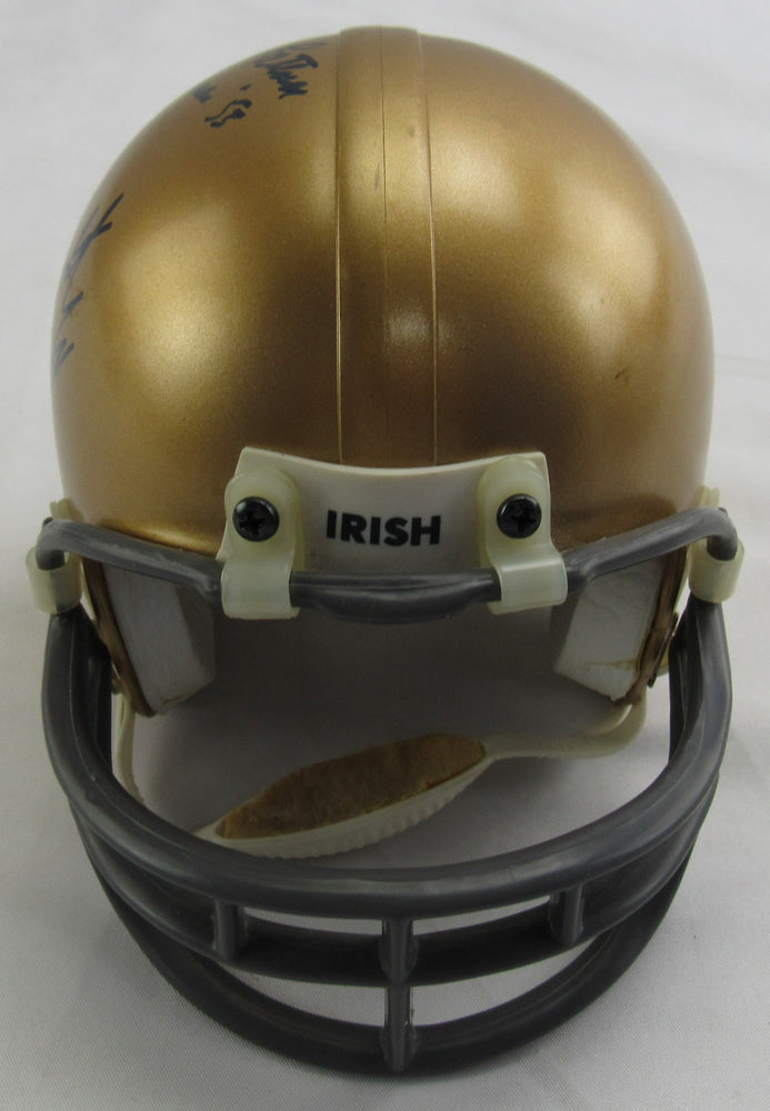 Johnny Lattner and Terry Hanratty Signed Auto Mini Helmet JSA CM07482