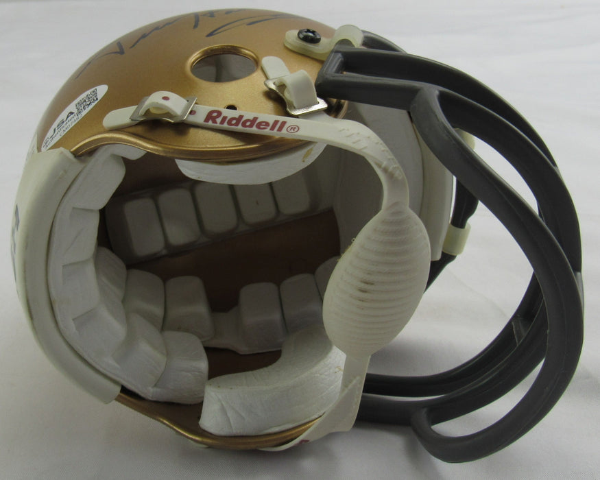 Johnny Lattner and Terry Hanratty Signed Auto Mini Helmet JSA CM07482
