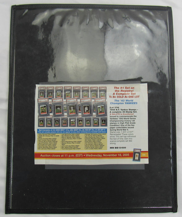 New York Yankees 1943 World Series Champions Complete set of 30 Stamps UnCut