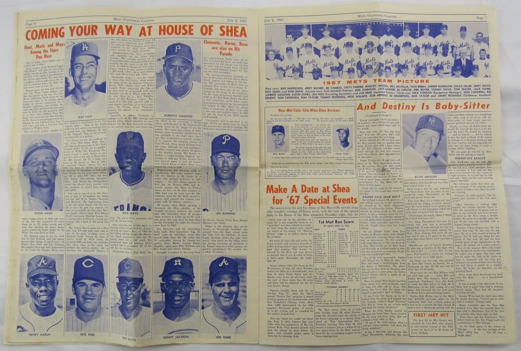 Joe DiMaggio Clay Carroll Signed Auto Mets Pamphlet