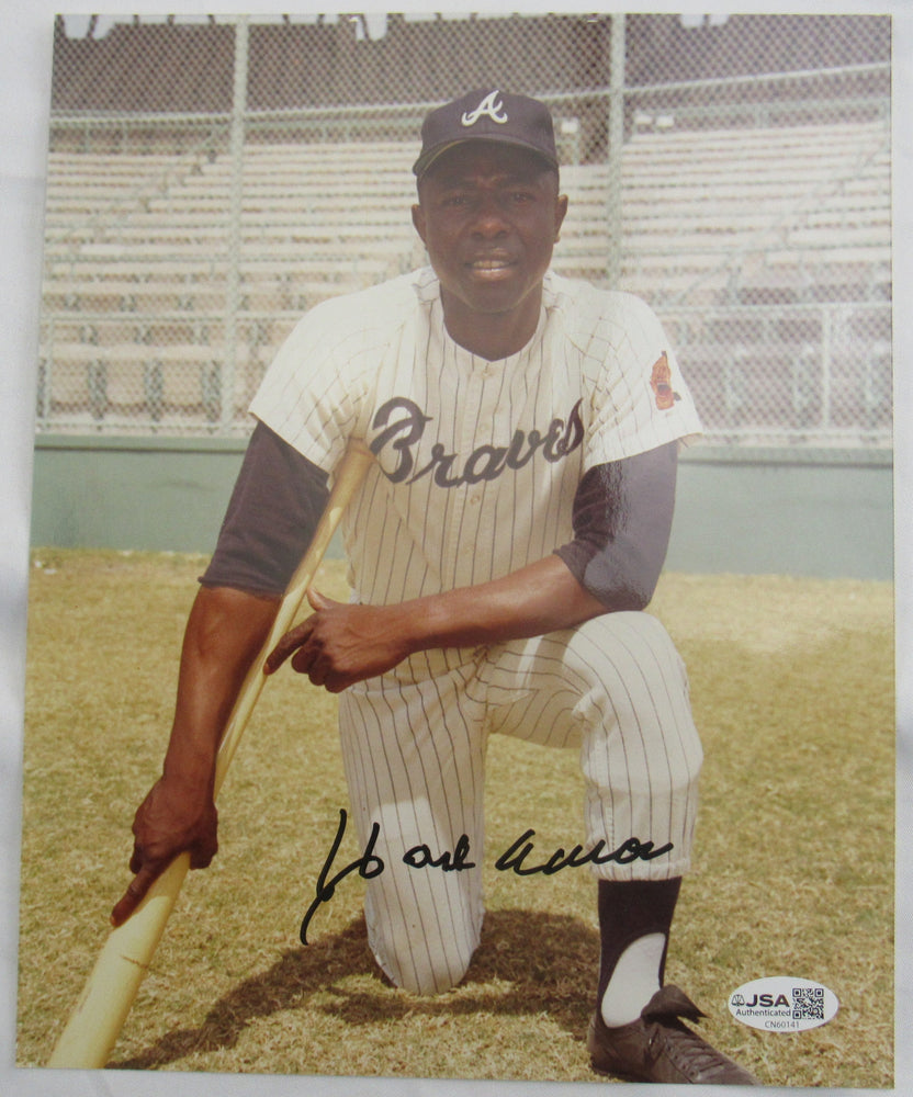 Hank Aaron Signed 8x10 Photo JSA CN60141