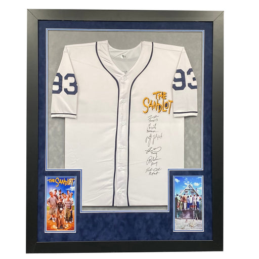 The Sandlot Signed White Custom Double-Suede Framed baseball Jersey (Beckett)
