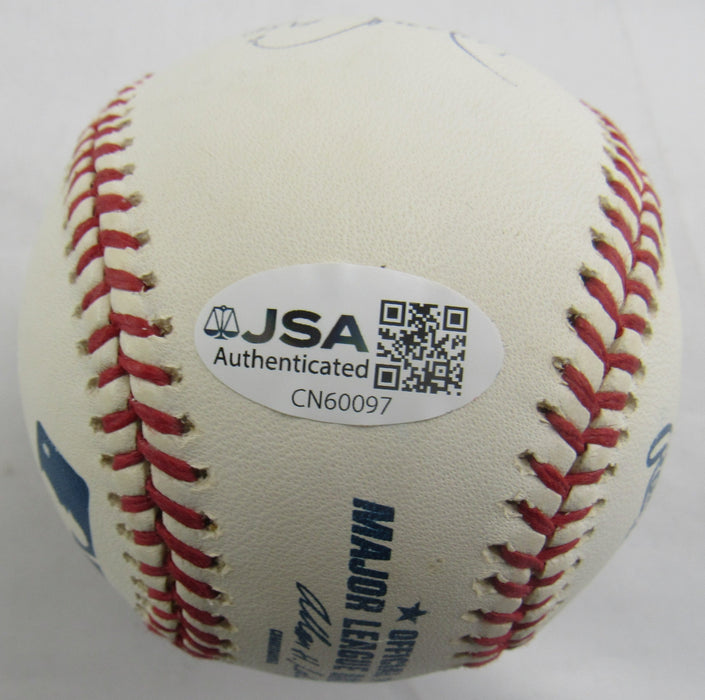 Don Larsen David Cone David Wells Signed Auto Rawlings Baseball JSA CN60097