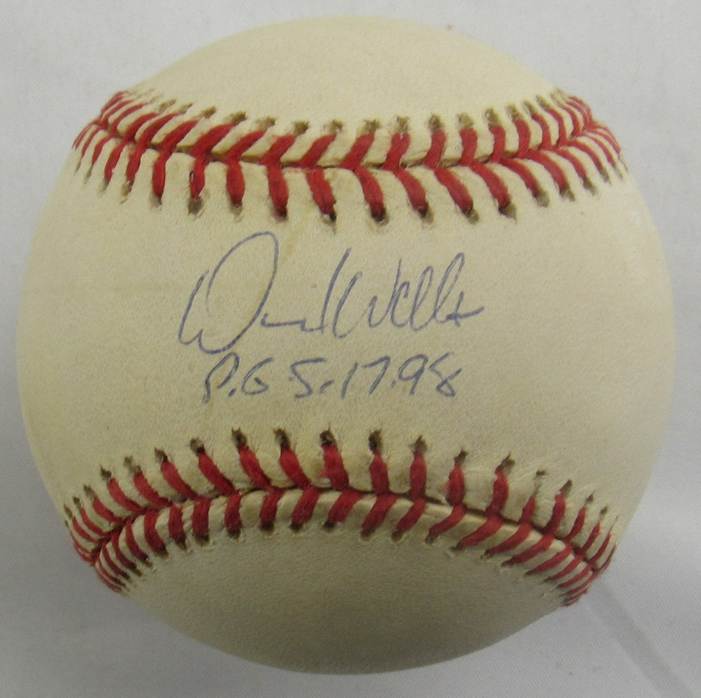 David Wells Signed Auto Rawlings Baseball JSA CN60090 w/Perfect Game Insc