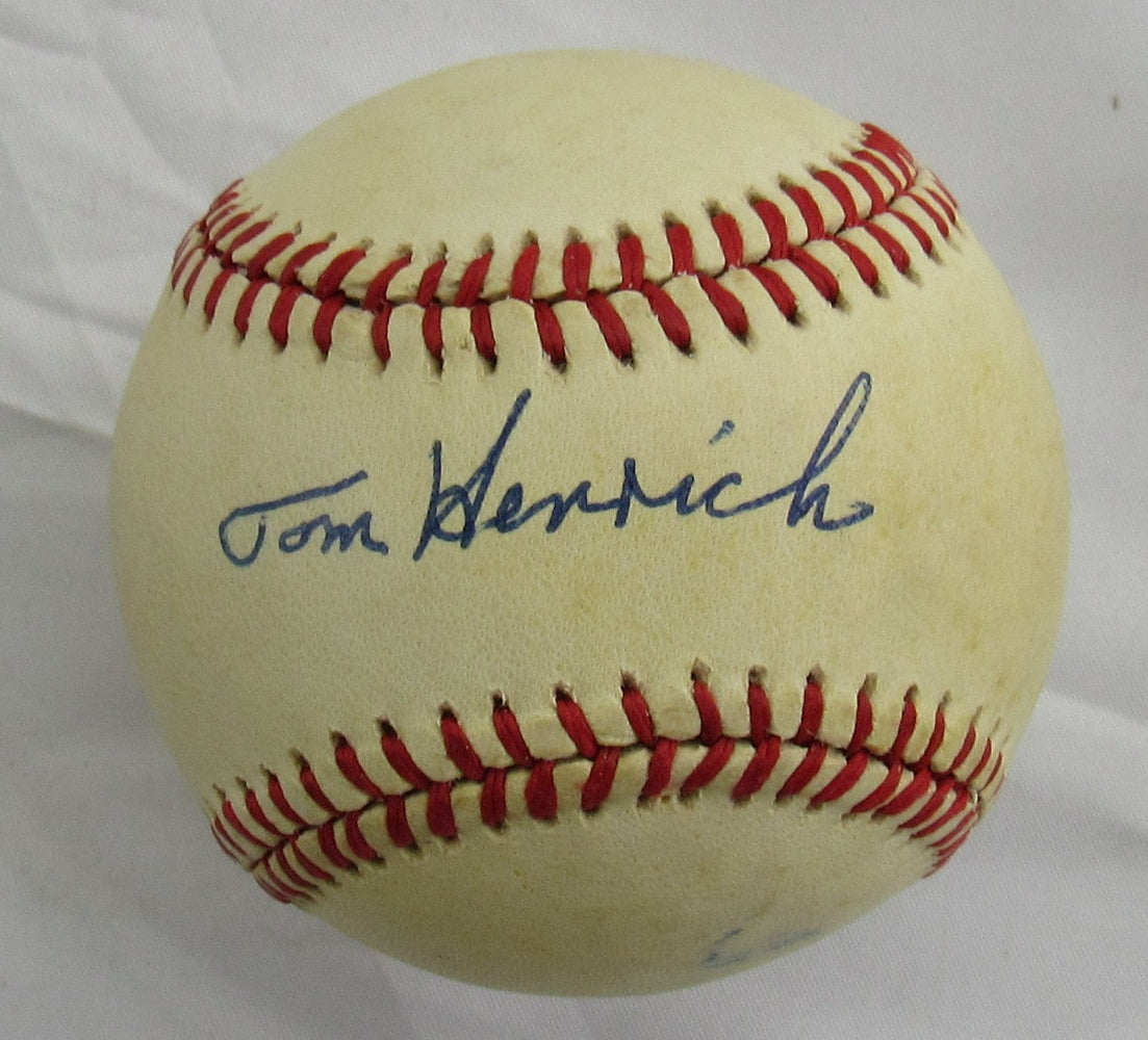 Tom Henrich Signed Rawlings Baseball JSA B19053
