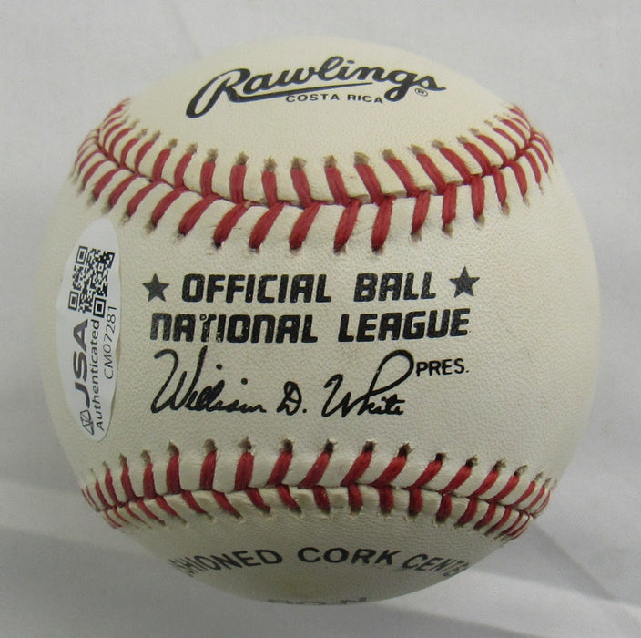 Ron Gant +1 Signed Auto Rawlings Baseball JSA CM07281