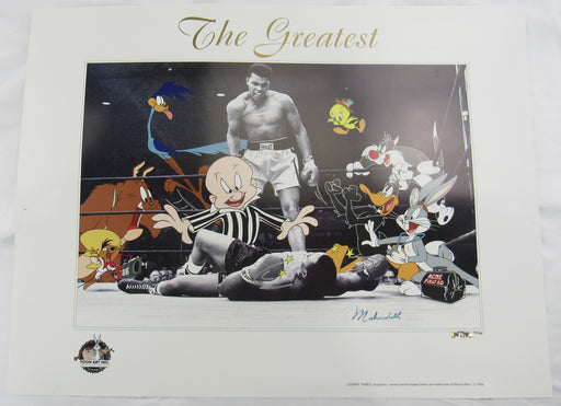Muhammad Ali Signed Auto 20x18 Looney Tunes Lithograph #132/750 JSA LOA Z11822
