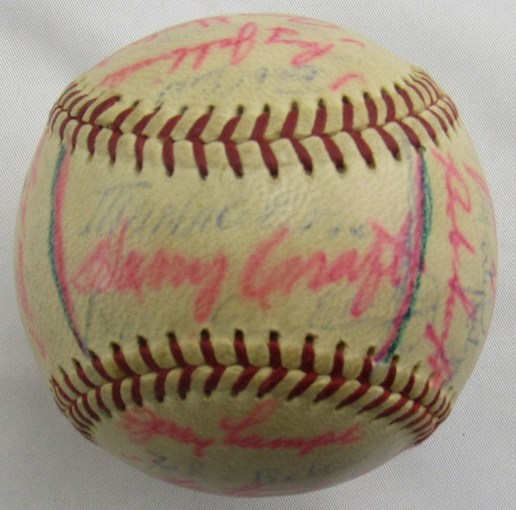 Joe Morgan Dick Williams Roger Maris +29 Signed Auto 1959 Athletics Team Signed Baseball PSA/DNA LOA S10973
