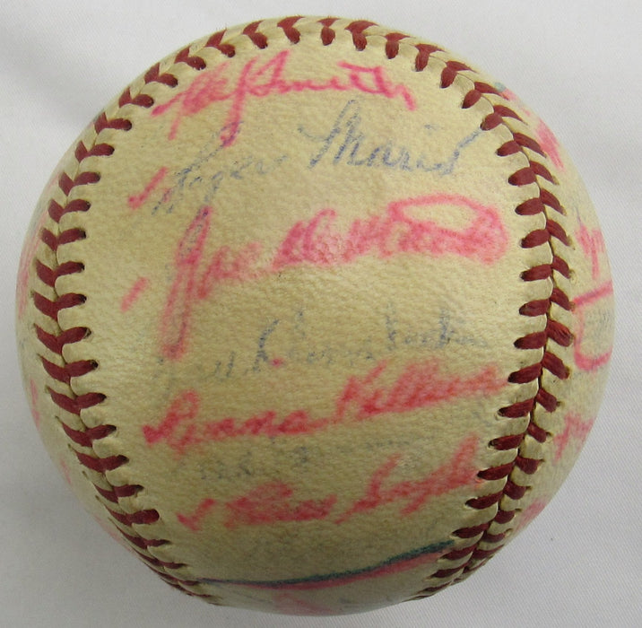 Joe Morgan Dick Williams Roger Maris +29 Signed Auto 1959 Athletics Team Signed Baseball PSA/DNA LOA S10973