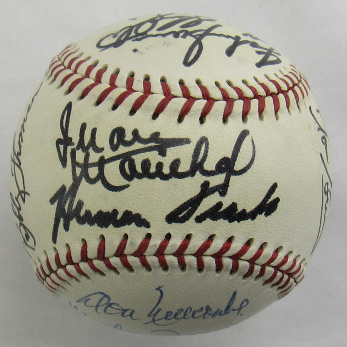Circa 1980's Old-Timers Reunion George Bush 41 , Juan Marichal Enos Slaughter +15 Signed Auto Baseball JSA LOA B18955