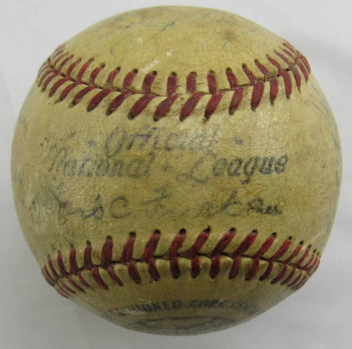 Rogers Hornsby Ted Kluszewski Earle Brucker Sr +17 1952 Reds Team Signed Auto Baseball PSA/DNA LOA W08112