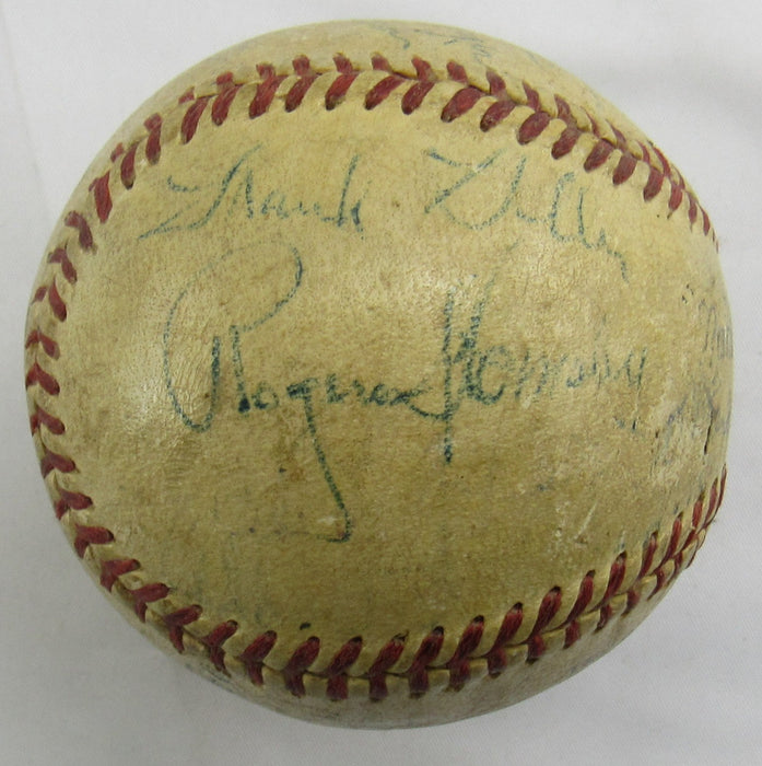 Rogers Hornsby Ted Kluszewski Earle Brucker Sr +17 1952 Reds Team Signed Auto Baseball PSA/DNA LOA W08112
