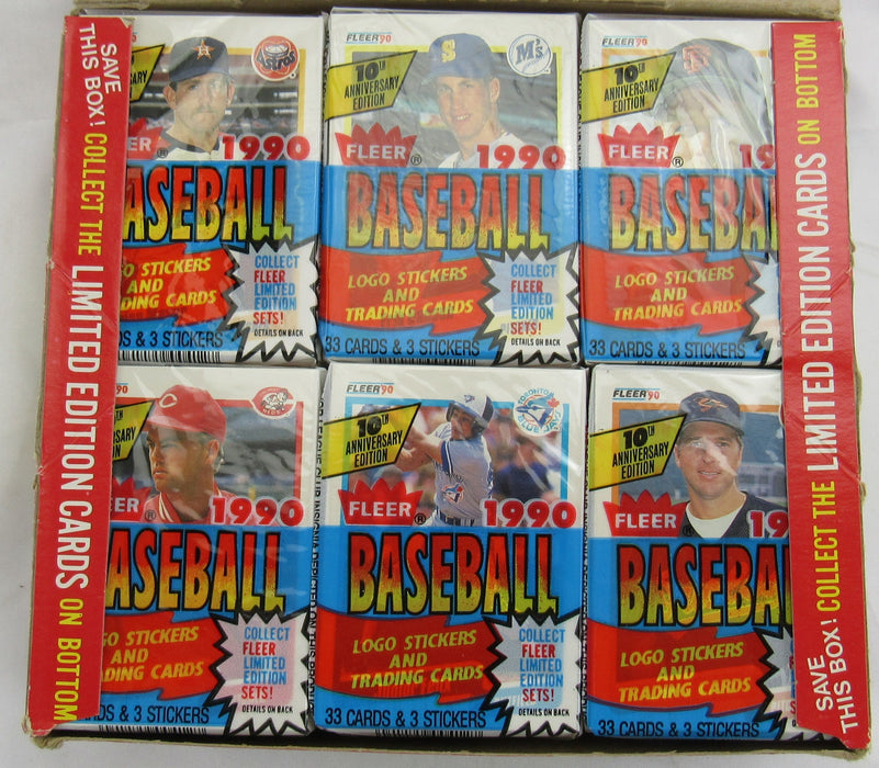 1990 Fleer Baseball Cello Wax Box - 24 Ct.