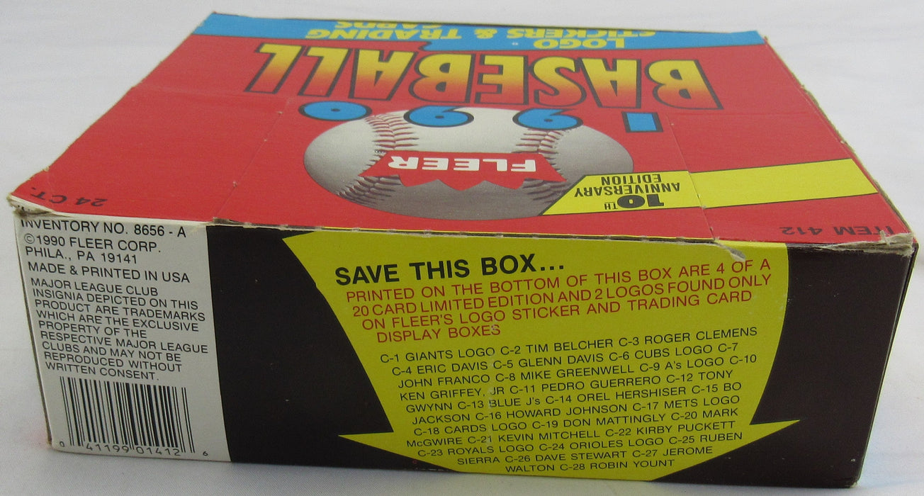 1990 Fleer Baseball Cello Wax Box - 24 Ct.
