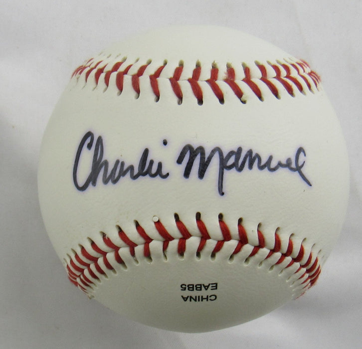 Charlie Manuel Signed Auto Baseball B171