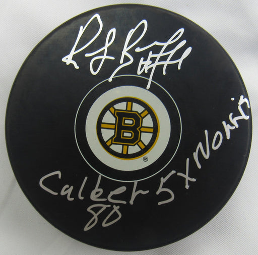 Ray Bourque Signed Auto Bruins Puck w/ Insc JSA CF42662