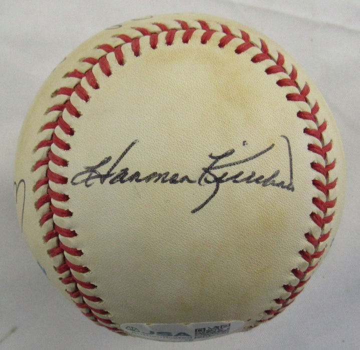 Brooks Robinson Harmon Killebrew Al Kaline + 1 Signed Rawlings Baseball JSA CL29226