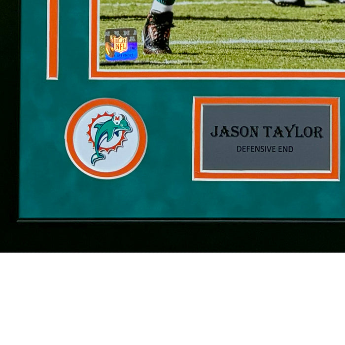 Jason Taylor Hand Signed & Framed Miami Dolphins 11x14 Photo (JSA)