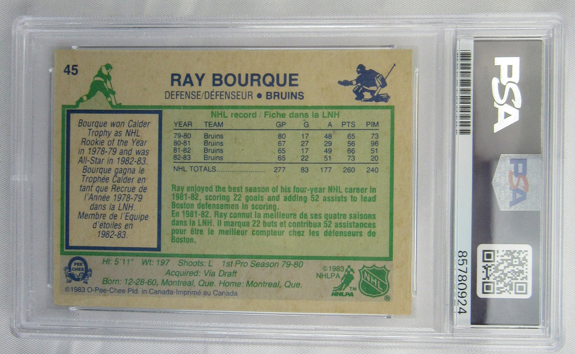 1983 O-Pee-Chee Ray Bourque Signed Auto PSA/DNA Encapsulated Hockey Card