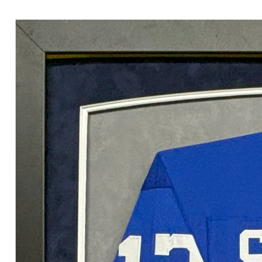 Roger Staubach Signed Dallas Blue Custom Suede Matte Framed Football Jersey (Beckett)