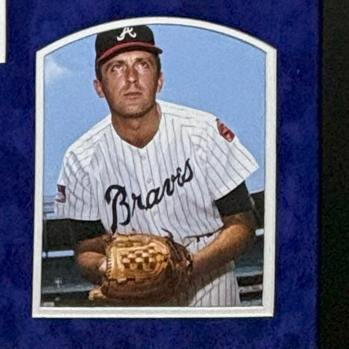 Phil Niekro Signed Atlanta Blue Custom Suede Matte Framed Baseball Jersey (JSA)