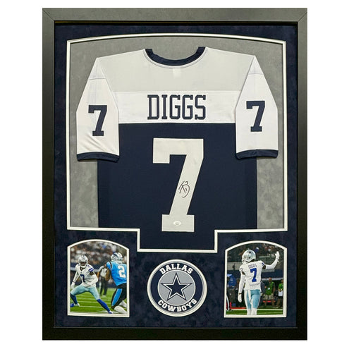 Trevon Diggs Signed Dallas Thanksgiving Custom Suede Matte Framed Football Jersey (JSA)