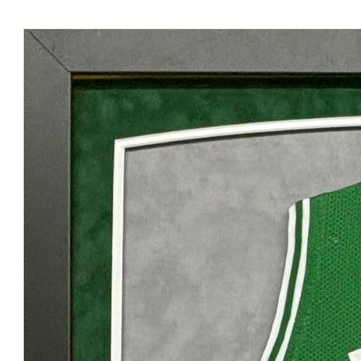 Paul Pierce Signed Boston Green Custom Suede Matte Framed Basketball Jersey (JSA)