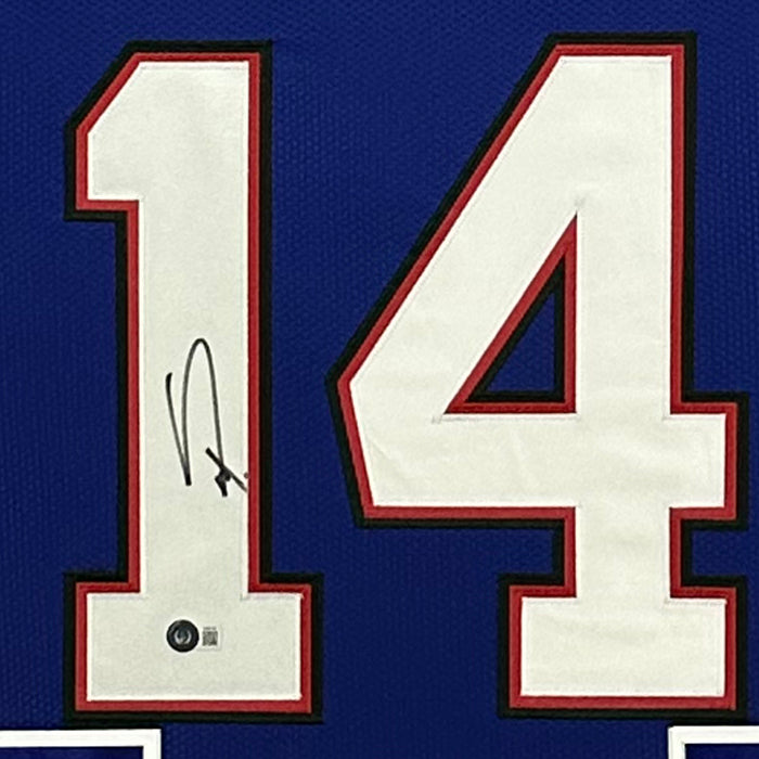 Stefon Diggs Signed Buffalo Blue Custom Suede Matte Framed Football Jersey