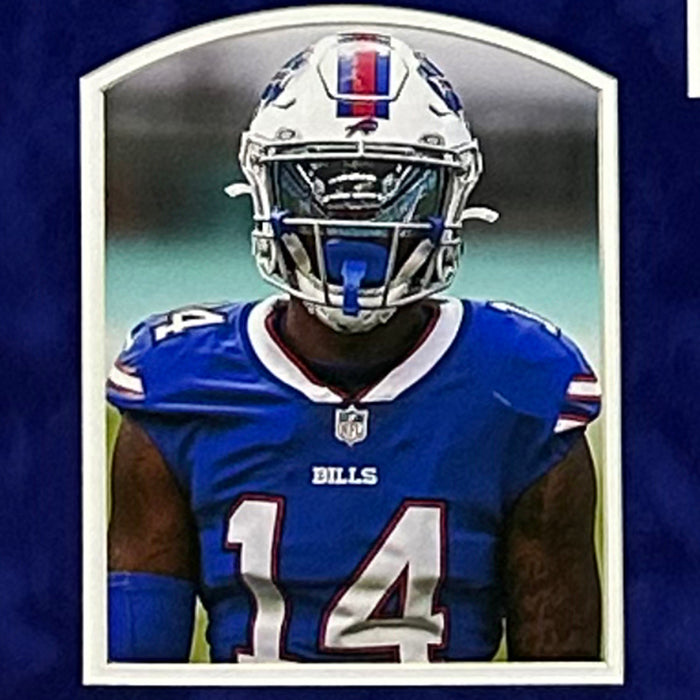 Stefon Diggs Signed Buffalo Blue Custom Suede Matte Framed Football Jersey