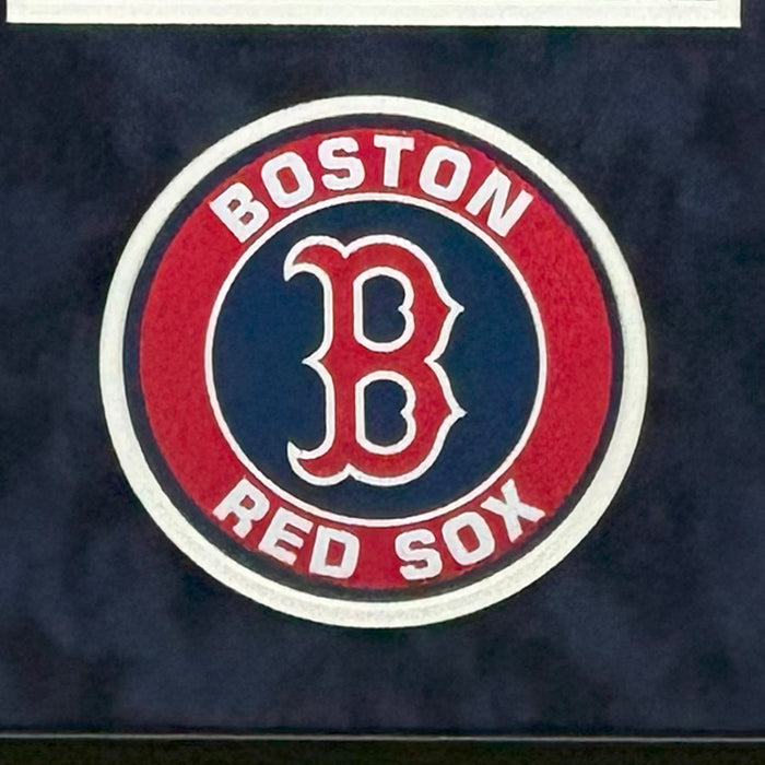 Curt Schilling Signed Boston Grey Custom Suede Matte Framed Baseball Jersey (JSA)