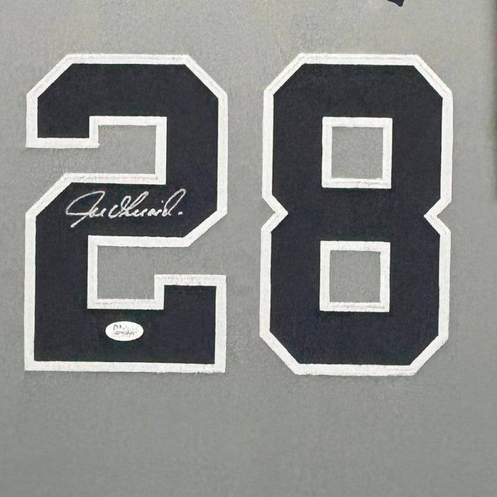 Joe Girardi Signed New York Grey Custom Suede Matte Framed Baseball Jersey (JSA)