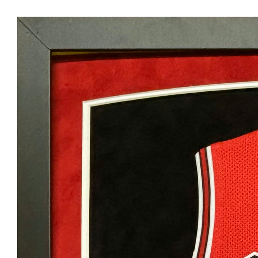 Dennis Rodman Signed Chicago Red Custom Suede Matte Framed Basketball Jersey (JSA)