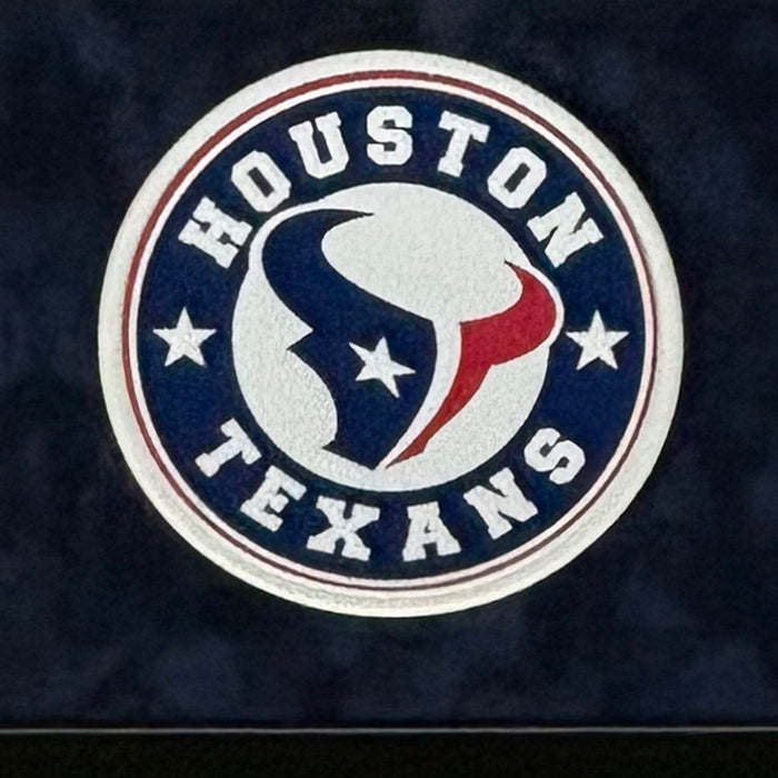 Nico Collins Signed Houston White Custom Suede Matte Framed Football Jersey (JSA)
