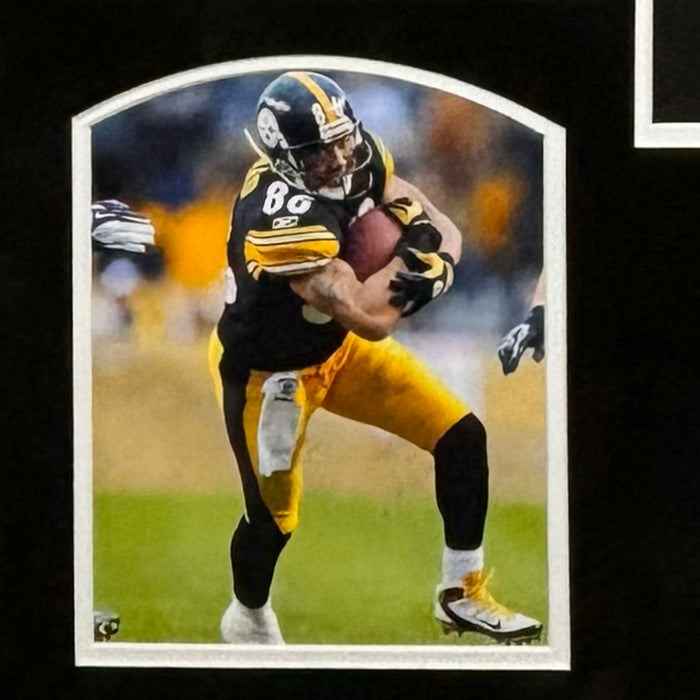 Hines Ward Signed Black Custom Suede Matte Framed Football Jersey