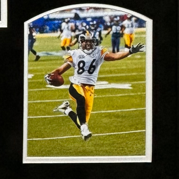 Hines Ward Signed Black Custom Suede Matte Framed Football Jersey