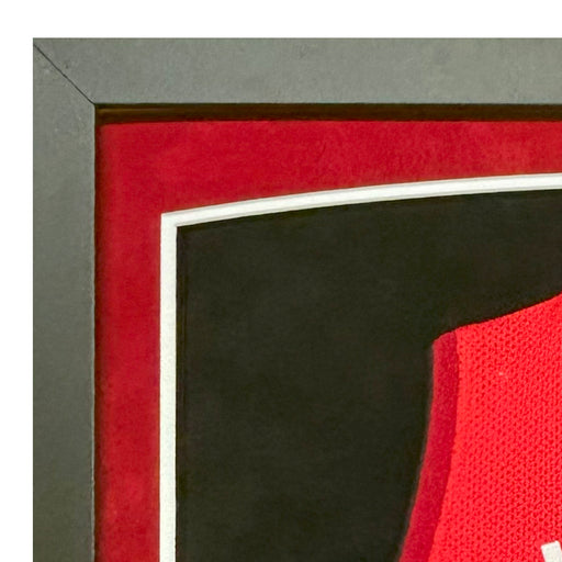 Tyler Herro Signed Miami Red Custom Suede Matte Framed Basketball Jersey (JSA)