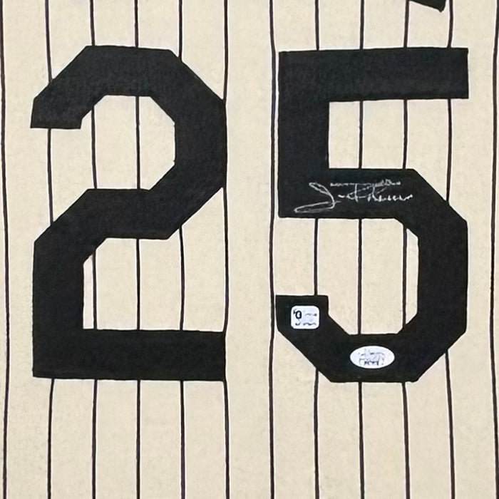 Jim Thome Signed Chicago White Sox World Series Custom Suede Matte Framed Baseball Jersey (JSA)
